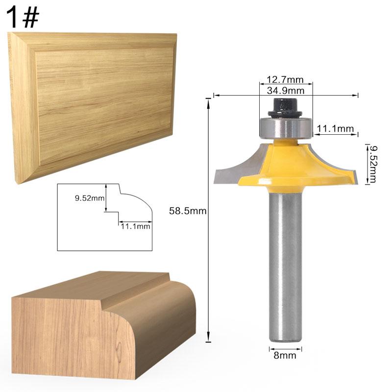1/4PC 8mm Shank Drawer Front & Cabinet Door Front Router Bit Set Woodworking Cutter Wood Working Bits