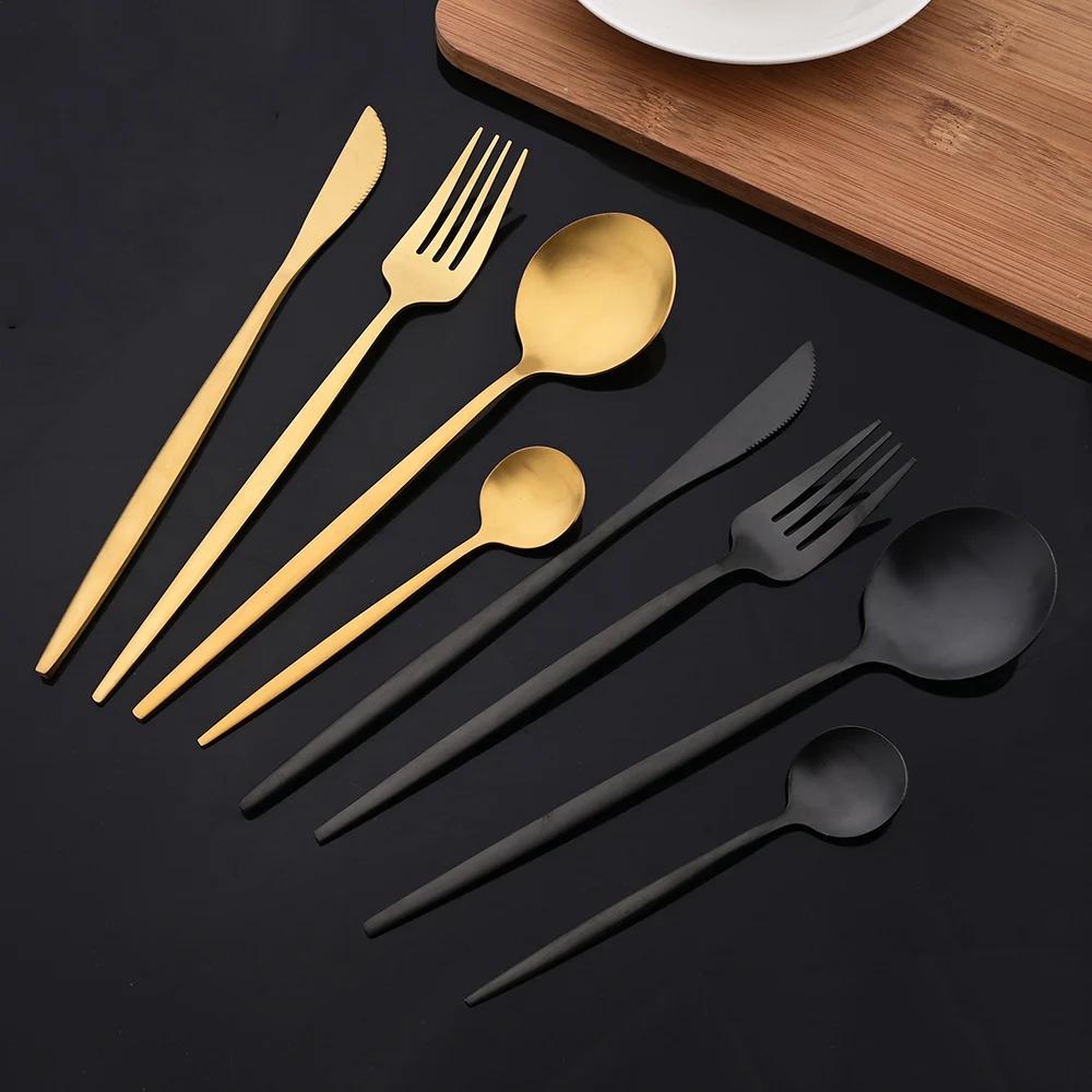 20Pcs Luxury Matte Flatware Set Kitchen Stainless Steel Tableware Set Hotel Dinnerware Set Rainbow Cutlery Set Gift