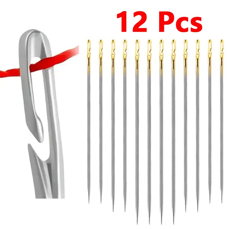 

12 Pcs Sewing Needles Multi-size Side Opening Stainless Steel Darning Sewing Household Hand Tools Sewing Tools And Accessoires