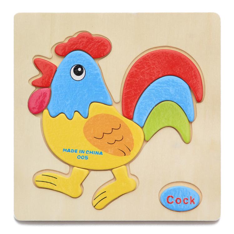 Cartoon 3D Puzzle Jigsaw Wooden Toys for Children Cute Animal Traffic Puzzles Intelligence Kids Baby Early Educational Toys