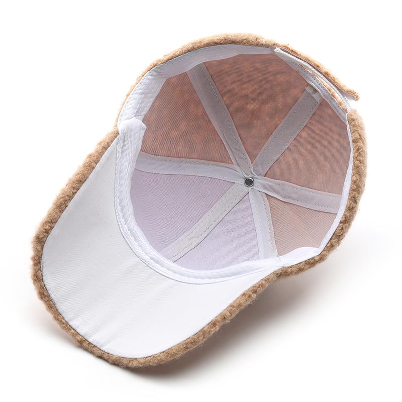 Hat autumn and winter solid color light board plush baseball cap outdoor travel sun protection sunshade warm cap