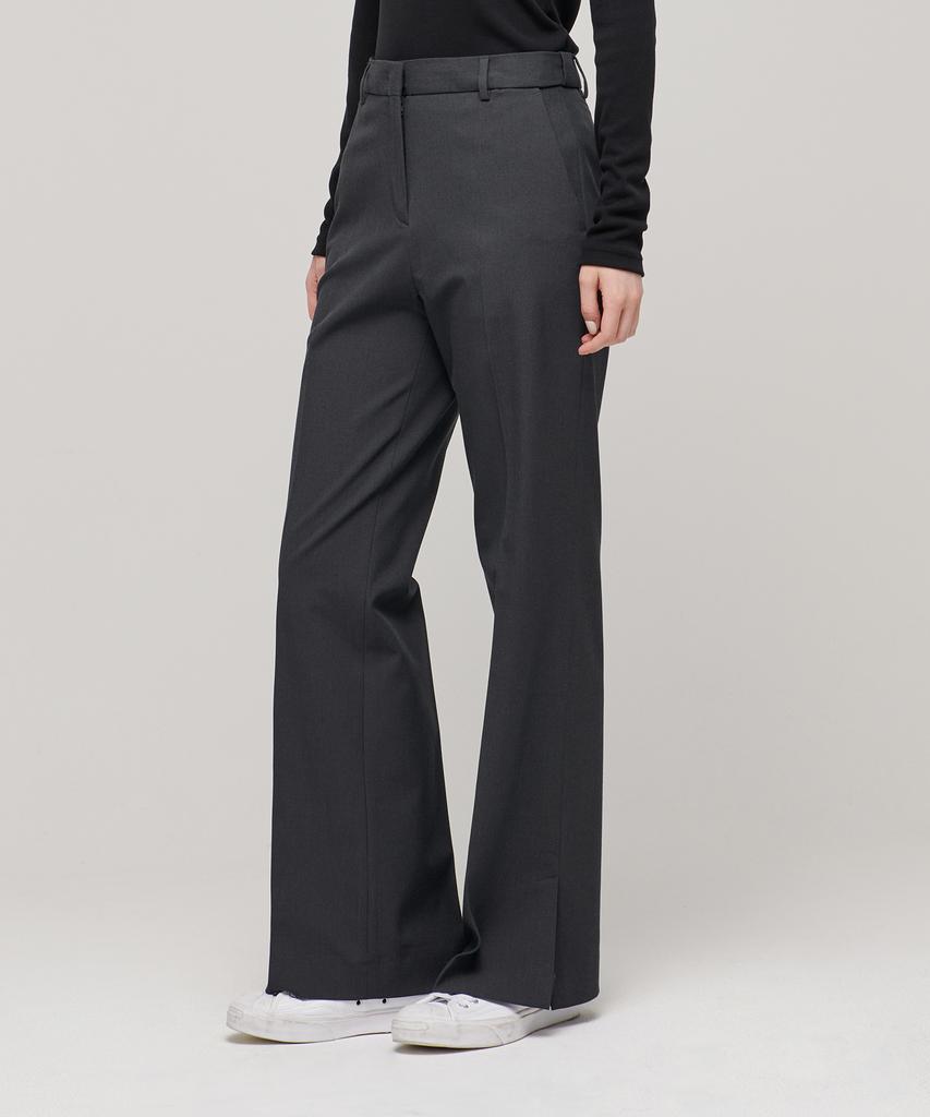 MUSINSA STANDARD WOMAN Women'S Flare Slit Hidden Banding Slacks [Gray]