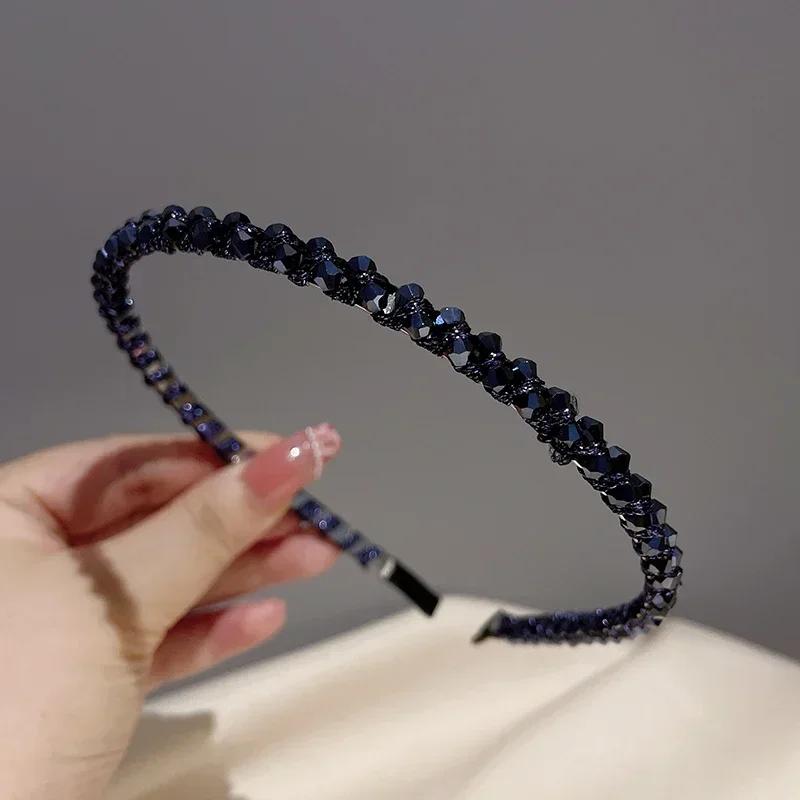 Fashion Crystal Bezel Headwear Women Headband Girls Vintage Hair Hoops Hair Accessories Hairband for Women
