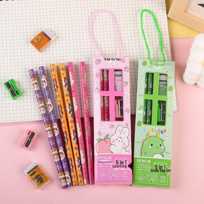 Creative Cartoon Pencil Gift Set for Kids' Parties and Kindergartens