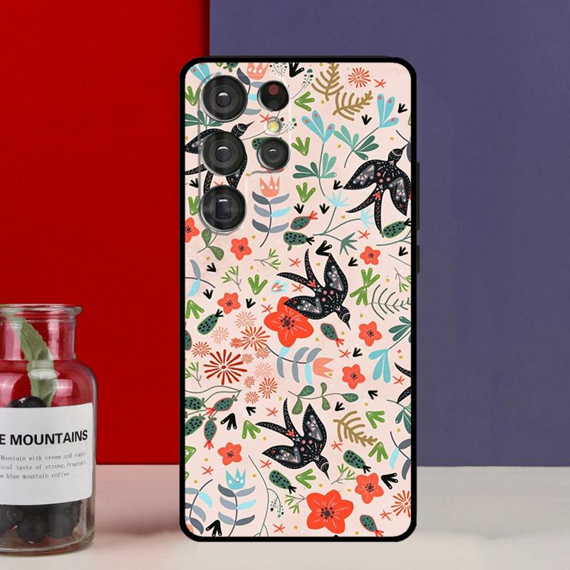 Garden Birds Funda Case For Samsung Galaxy S25 Ultra S9 S10 S20 S21 FE S22 S23 Plus S24 Ultra Phone Cover