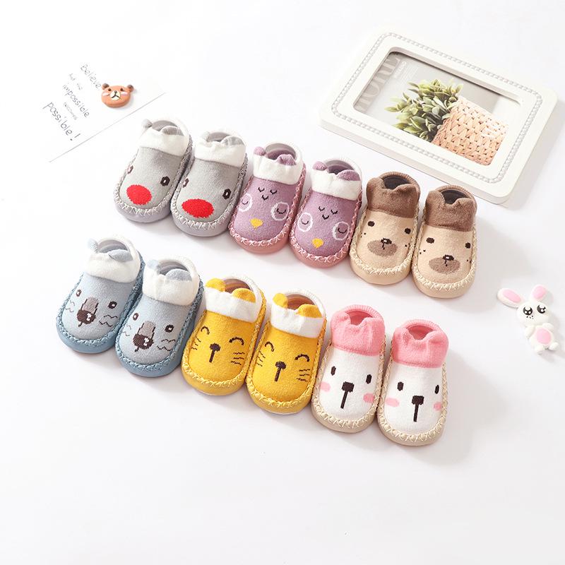 Baby Socks With Rubber Soles Animal Pattern Infant Foot Sock For Newborn Spring Kid Floor Socks Shoes Anti-Slip Soft Sole Sox