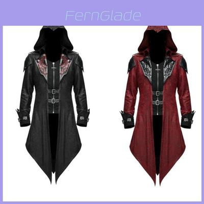 Enchanting Medieval Gothic Stitching Jacket For Men Ideal For Halloween Cosplay Events