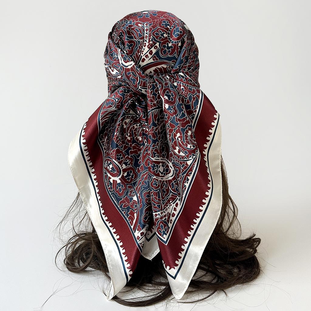 Fashionable Paisley-print Large Scarf, Fashionable 90s-style Headscarf and Wrap