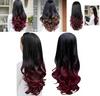 Peruci pentru Femei Lungi Crețe Ondulate Jumătate de Păr Rezistente la Căldură Culoare Gradient Stil Premium de Frumusețe