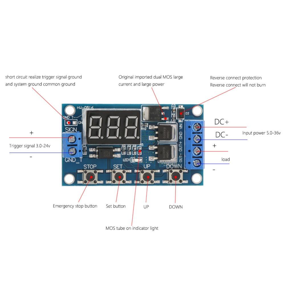 12V-24V Pulse Signal Cycle Delay Timer Switch Cycle Delay Timer Delay  Industrial Applications