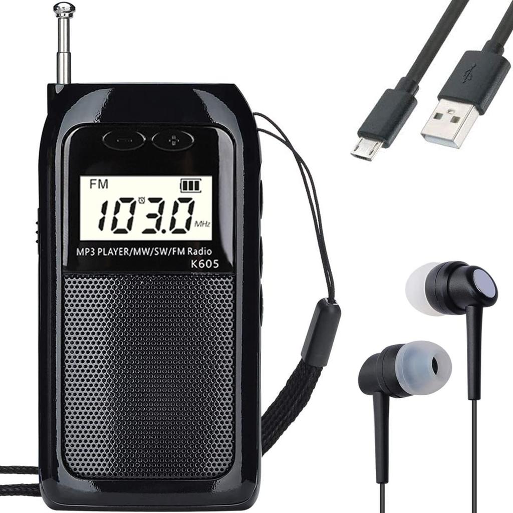 HanRongDa Pocket MP3 FM High 90 Station Automatic Digital Alarm TF Card Ideal for Disaster Preparedness and Includes Japanese Instruction Manual