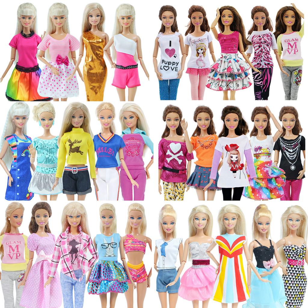 10 Stück/Set Mode-Outfits Ba Puppe Bie Hemd Hose Kleid Schuhe 11,5 Zoll Puppenkleidung Puppenhaus 11,8" 30cm 1/6 Puppenzubehör