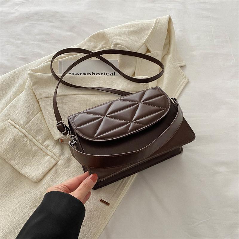 

Versatile And Chic Rhombus Small Shoulder Bag For Women 2024 кавовий