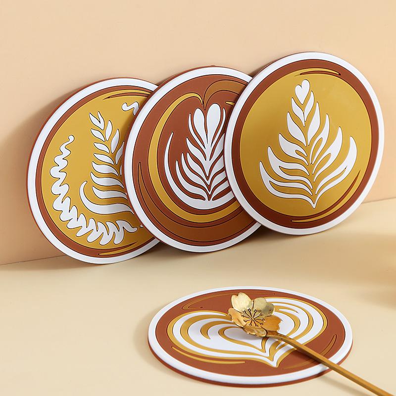 Podložka pod šálek kávy Latte Art, izolační podložky pod tácky, konferenční stolek, protiskluzová miska, zesílená jídelní podložka, kuchyňské doplňky