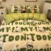 Candy House Cute Girl Heart Washed Cotton Four-piece Dormitory Single Quilt Set Three-piece Sheet Set