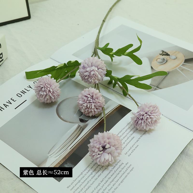 Simulation Onion Ball Dandelion Fake Flower Decoration Shooting Floral Simulation Flower Table Tennis Chrysanthemum Wedding
