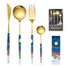 Mirror Golden Stainless Steel Cutlery Creative Christmas Personalized Christmas Complete Dinner Dinnerware Cuisine