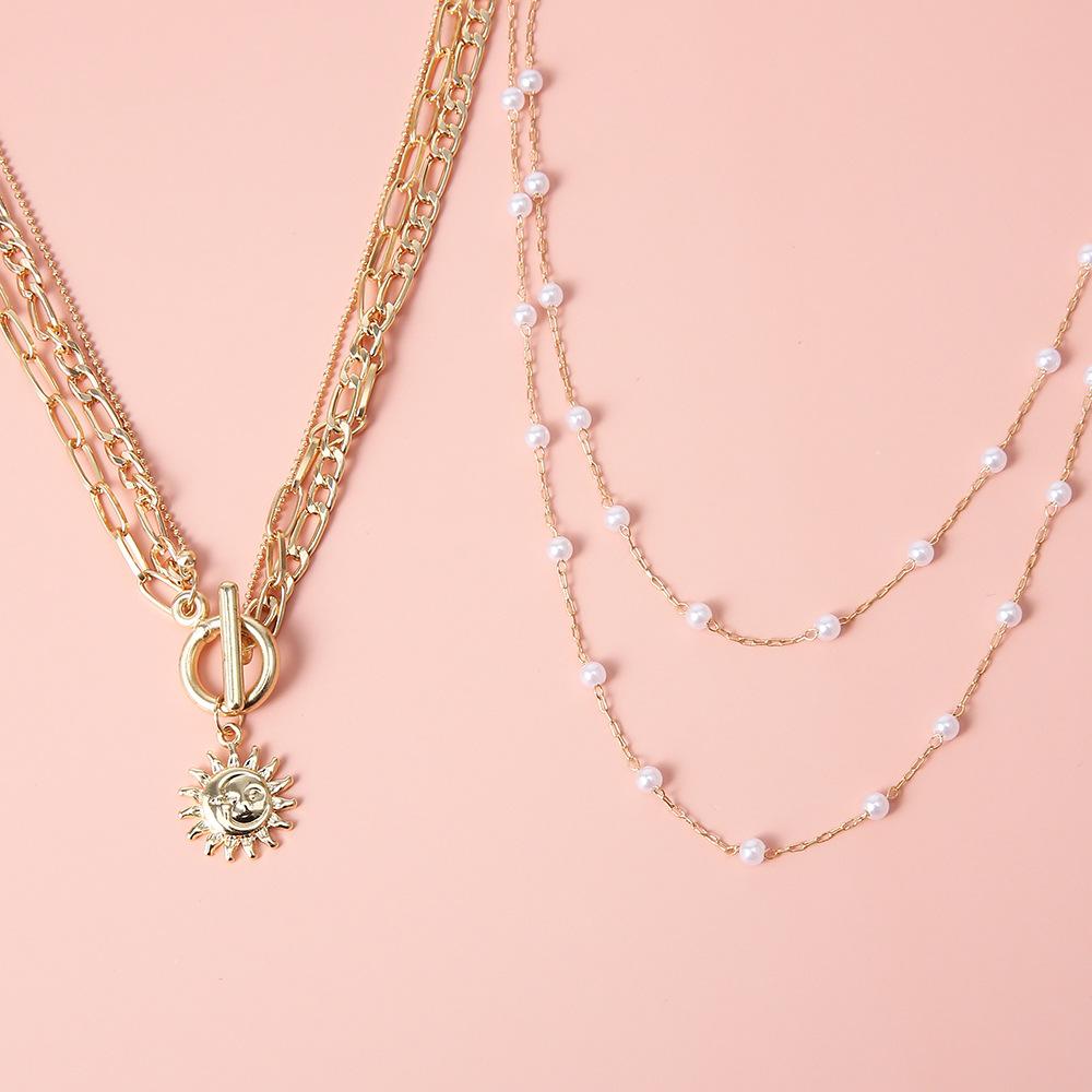 Sun Pearl Multi-Layer Necklace