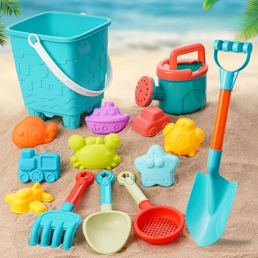 Children'S Beach Toy Set Baby Playing In Water And Beach Large Sand Shovel Beach Bucket Sand Digging Tool Sand Toys Random Color
