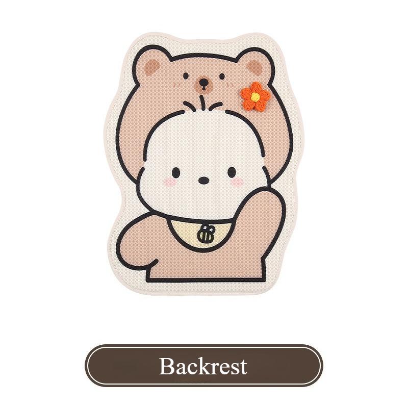 Cute Dog Car Seat Cushion Universal Four Seasons Breathable Half Pack Cartoon Rear Single Seat Cover Seat Accessories