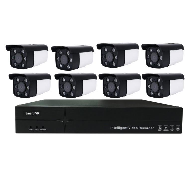 8-Channel 4MP Outdoor PoE Surveillance Camera Kit with HD Dual Light Night Vision