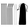 11Pcs Glass Straw Reusable Drinking Straw Borosilicate Glass Tube Straws for Drinks Cocktail with Cleaning Brush Bar Accessories