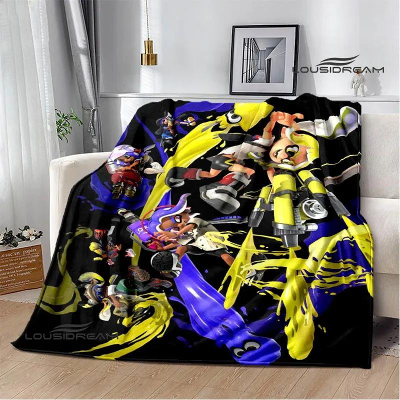 3D Cartoon game Splatoon printed blankets Picnic blanket Warm Flannel blankets Home bed linings blankets for beds Birthday Gift