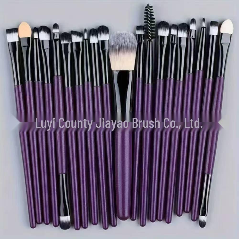 20-Piece Eye Makeup Brush Set - Includes Eyeshadow & Blush Brushes - Complete Beauty Tools Collection