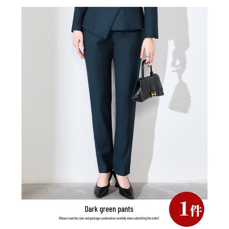 Women's Black Suit Set for Professional Reception & Hotel Work, Spring to Winter Attire.