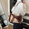 Autumn and winter retro niche underarm bag women's bags2025 new contrasting color pillow bag simple large-capacity messenger bag