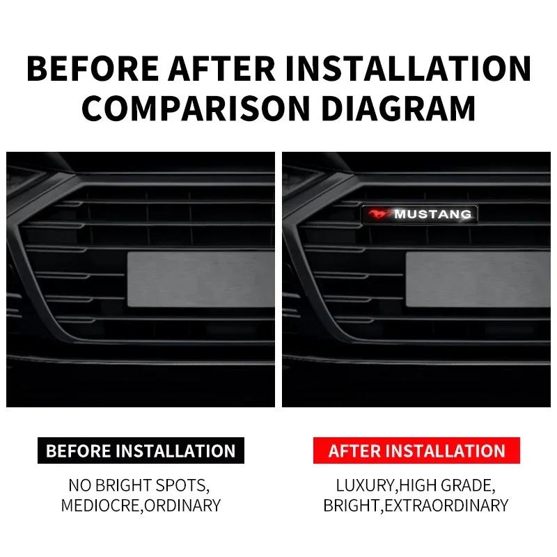 Naklejka Samochodowa Gorąca Do Forda Nowego Samochodu Grill Przedniej Maski Emblemat LED Wodoodporne Zmienione Światło Do Forda Mustanga spoiler Shelby GT 350 5