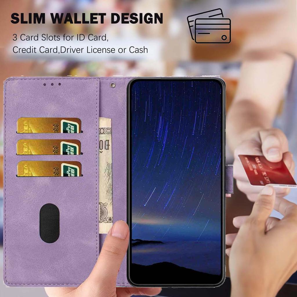 For iPhone Air Flip Case Cherry Blossom Pattern Leather Wallet Stand Phone Cover with Wrist Strap
