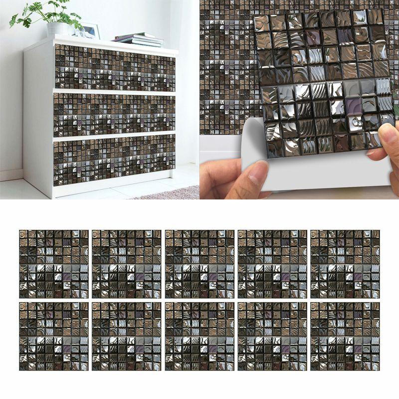 Abstract Mosaic Ceramic Tile Sticker For Home Renovation Waterproof Kitchen And Bathroom Decoration