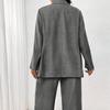 European & American Fashion Slim Fit Lapel Cardigan Suit & Pants Set for Women