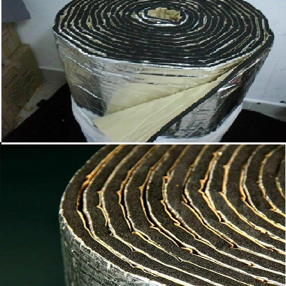 Car Insulation Material Mat 158"x40" Foam Insulation Shield Adhesive Backed Aluminized Car Sound Deadening Pad for Hood,Floor