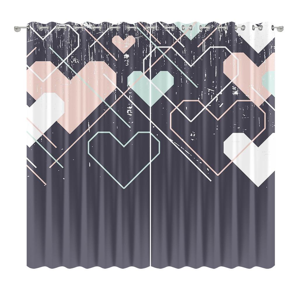 Geometric Curtain Bedroom Living Room Balcony Blackout Curtain Office Hotel Insulation Curtain