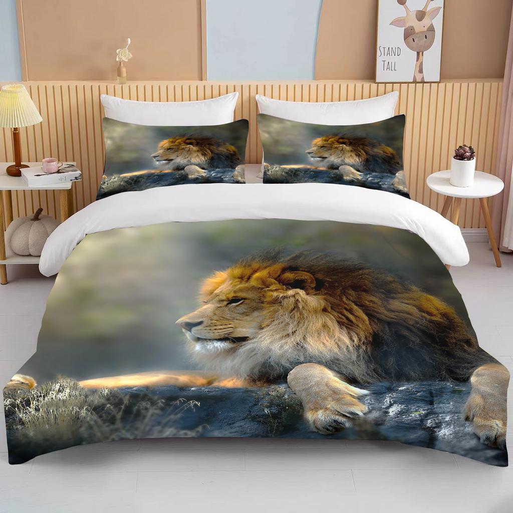10 Sizes Cute Lion Bedding Set Duvet Cover Set 3d Bedding Digital Printing Bed Linen Queen Size Boy Bedding Set Fashion Design