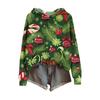 Ladies' Fashionable Printing Casual Hooded Long Sleeved Sweatshirt