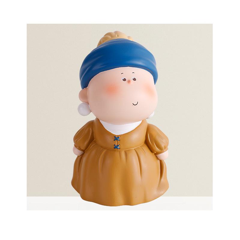 Decorative Foyer Key Tray with Pearl Earring Girl Design - Creative Living Room Ornament