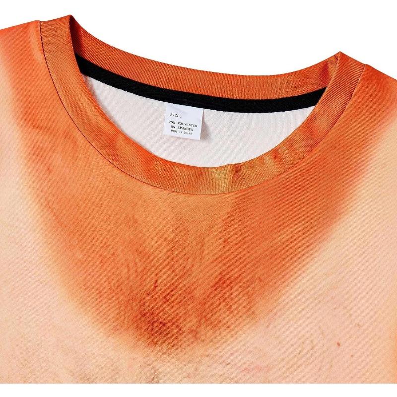 Fanient Pánská trička s chlupatou hrudí Vtipná trička s kulatým výstřihem Grafický vzor Krátký rukáv Rychleschnoucí a chladivá