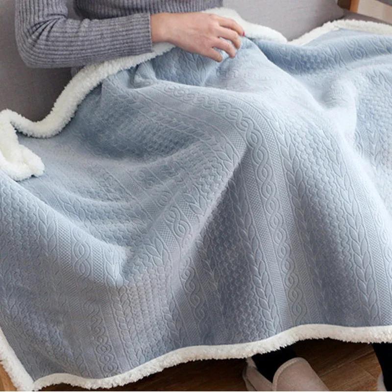 Soft Warm Coral Fleece Cape Blanket Winter Office Students Wearable Nap Blanket Multifunction Small Quilt Shawl Blankets