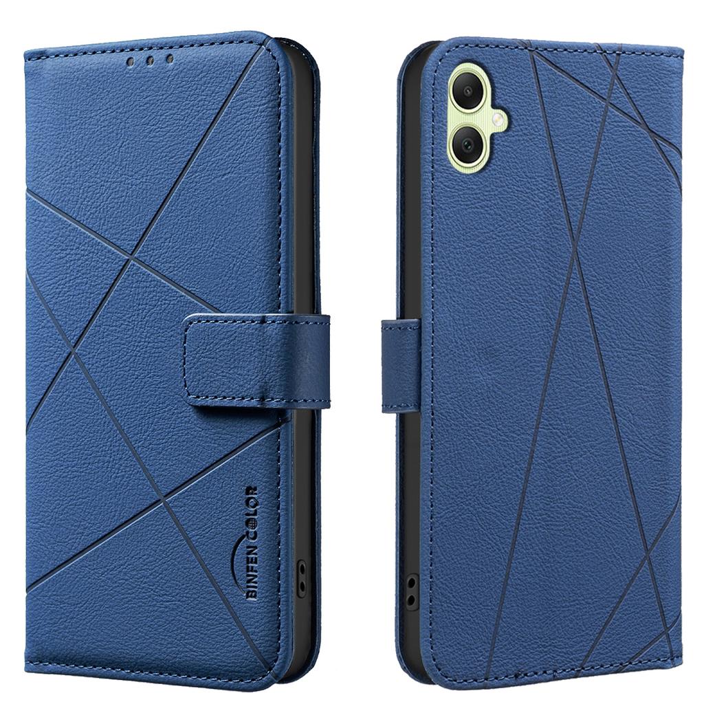 For Samsung Galaxy A06 5G/Galaxy A06 4G Case BINFEN COLOR BF35 Geometry Imprinted Leather Phone Cover RFID Blocking Wallet Stand