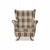 Fotel uszak Winston bujany skandynawski Family Meble krata brązowo - beżowa