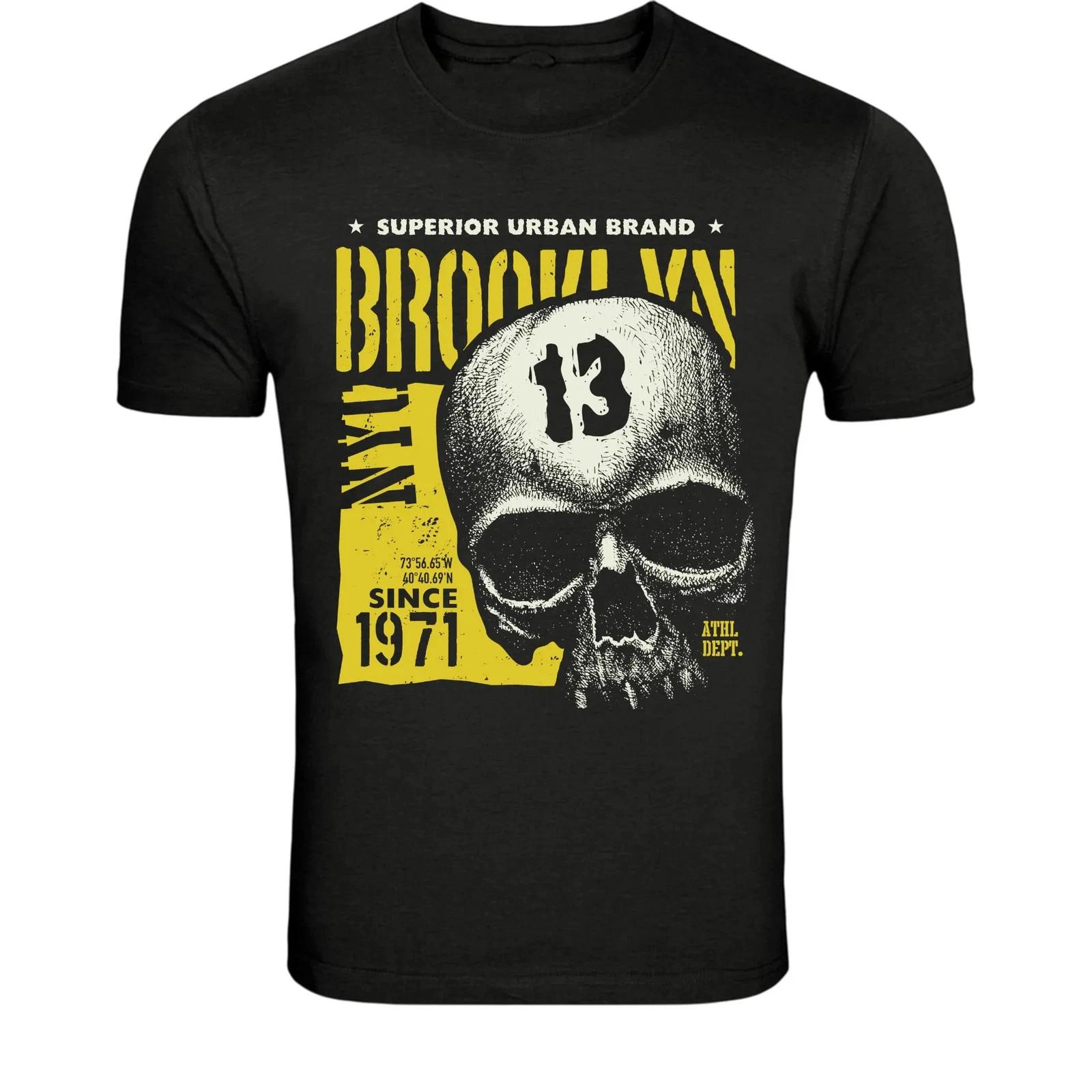Brooklyn 13 Skull T-Shirt - Urban Streetwear Skull Graphic Tee New M