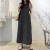 BITCED Fashion Summer Spring Solid Color Print Sleeveless O-Neck Casual Dresses