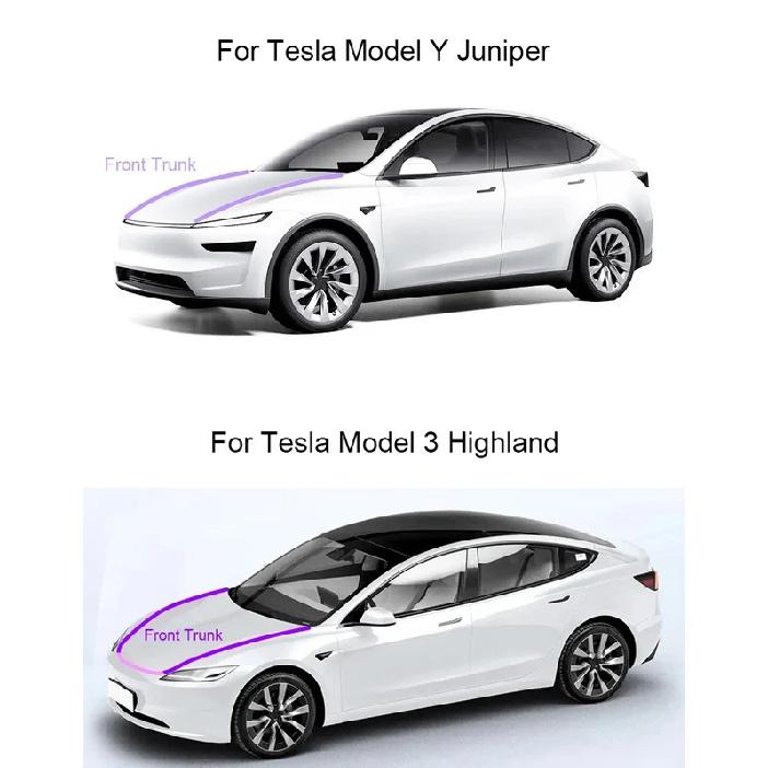 For Tesla Model Y Juniper Front Trunk Seal Kit Soundproof Rubber Weather Strip Model 3 Highland Seal Wind Noise Reduction Kit