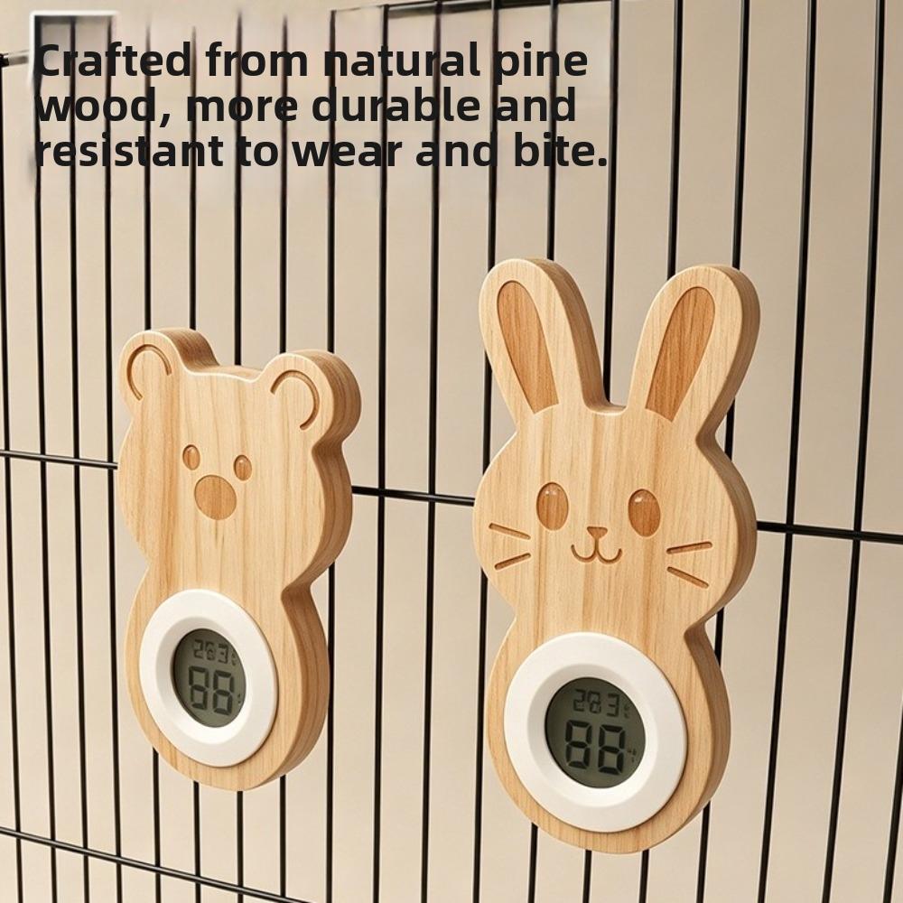 Wall Hanging Pet Cage Thermometer Birdcage Monitoring Hygrometer Rabbit Cage