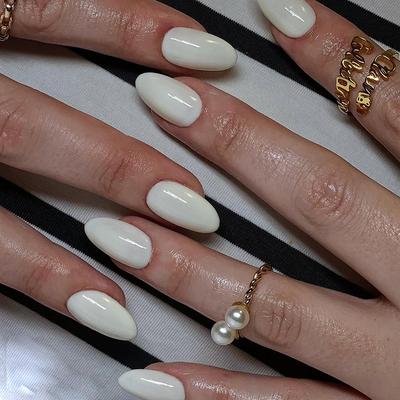 Solid Color Wearing Nail Art Piece Nail Art Piece Nail Art Patch Short Almond Fake Nail Almond Nail 30 Pieces