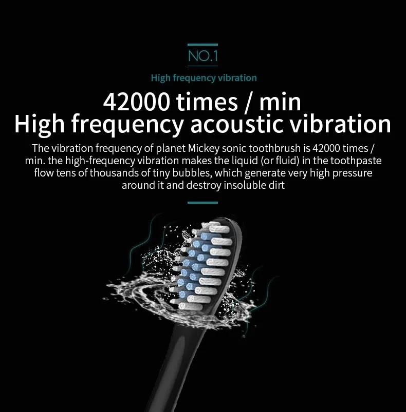 6 Clean Modes Sonic Electric Toothbrush USB Rechargeable Tooth Brush For Adult X-3 Washable Teeth Whitening and Cleaning Brush