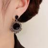 Exquisite Retro Black Crystal Earrings - Versatile, Trendy, and Fashion-Forward